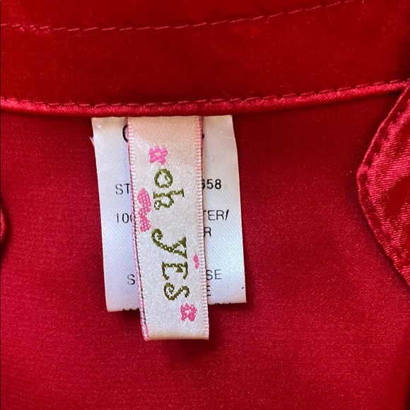 Red Satin Ruffle Blouse - Picture 4 of 6